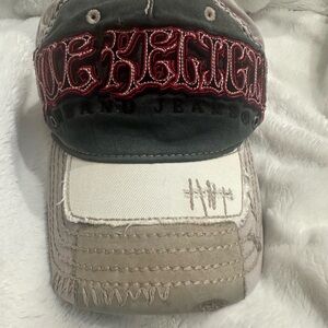 True Religion Black and Beige Hat